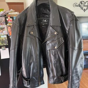 Leather biker jacket